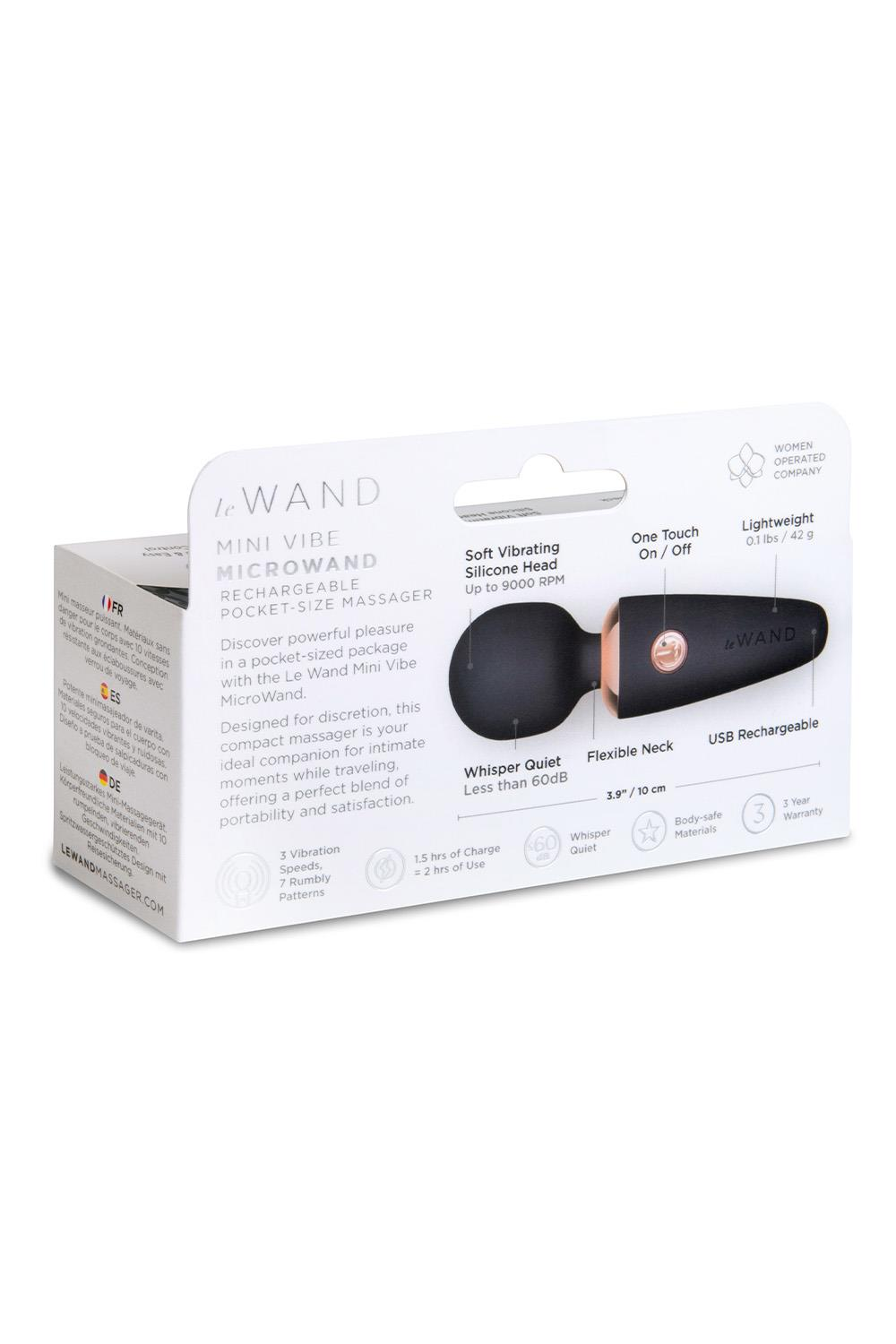 Mini Micro Wand | Rechargeable Pocket-size Massager - Black