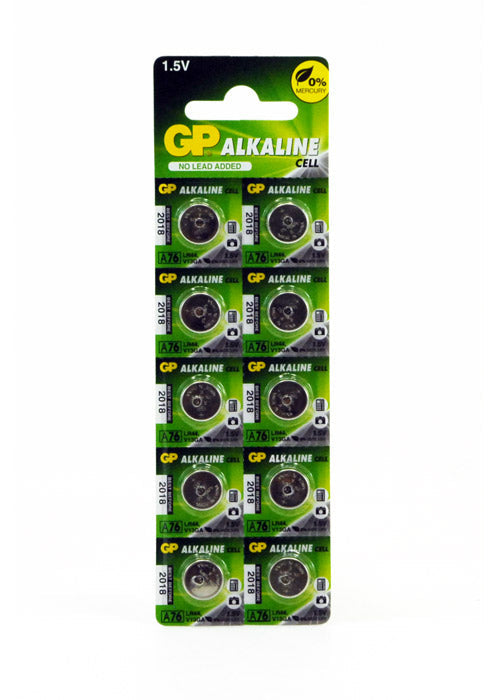GP A76/LR44 ALKALINE 10 PACK