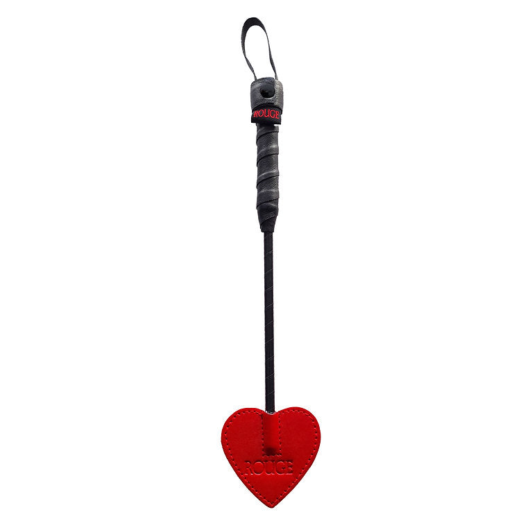 Mini Leather Spade Paddle Crop 10" - Red