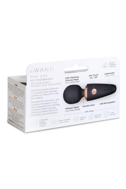 Mini Micro Wand | Rechargeable Pocket-size Massager - Black