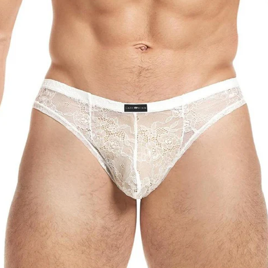 LACE KING Lace Bikini - White ML