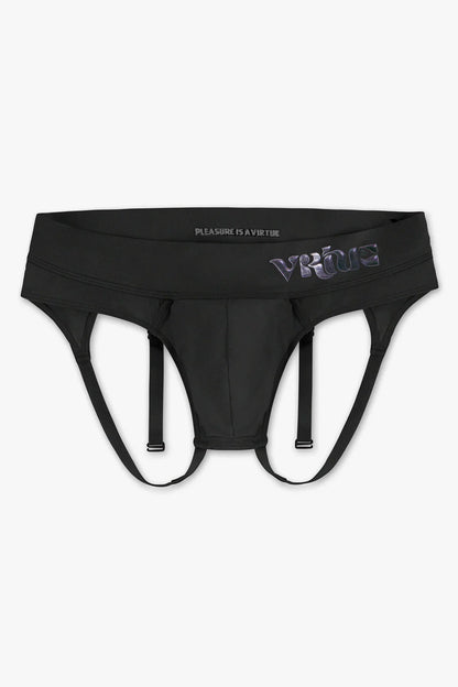 Mens Large - JockVStrap Sheer Briefs - Black