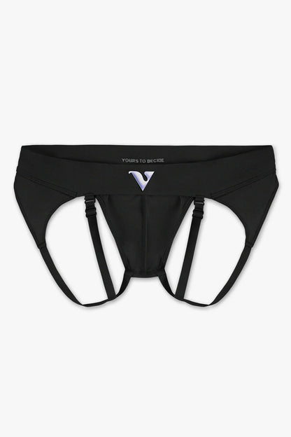 Mens Small - JockVStrap Sheer Briefs - Black